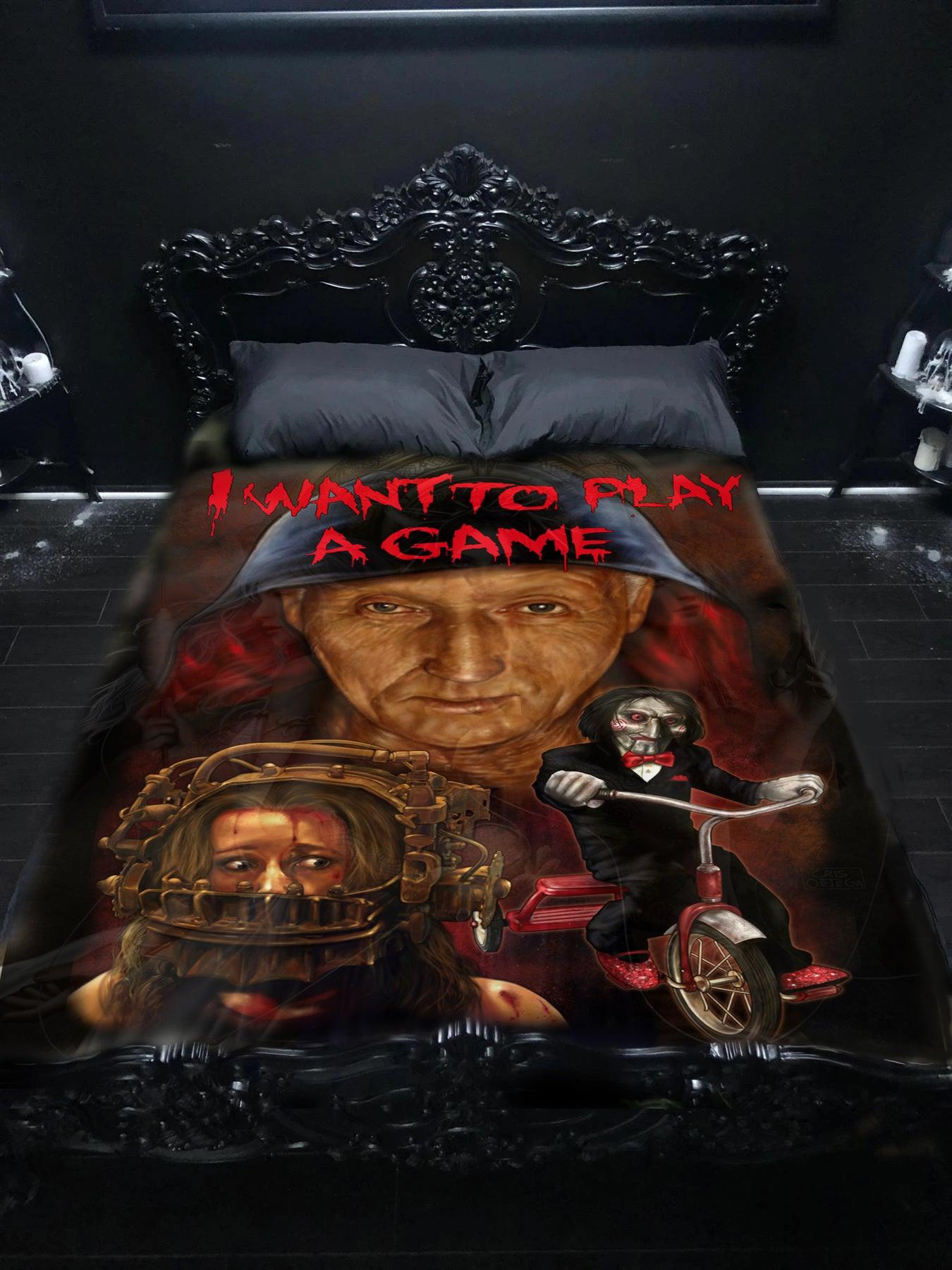 Horror Movie Blanket - Saw Blanket - Luxury Twin / Double Fleece Blanket
