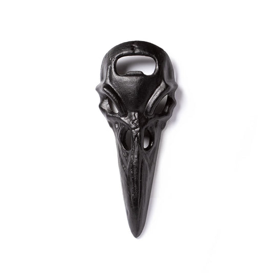 Alchemy Gothic Black Raven Skull Cast Iron Bottle Opener (SBO7)