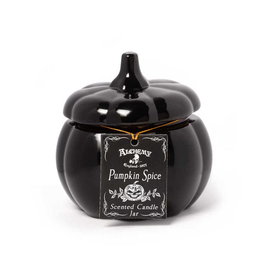 Alchemy Gothic Small Pumpkin Spice Scented Candle Jar (SCJ12)