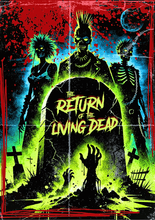 The Return of the Living Dead Horror Movie Poster - Rotting Away Neon