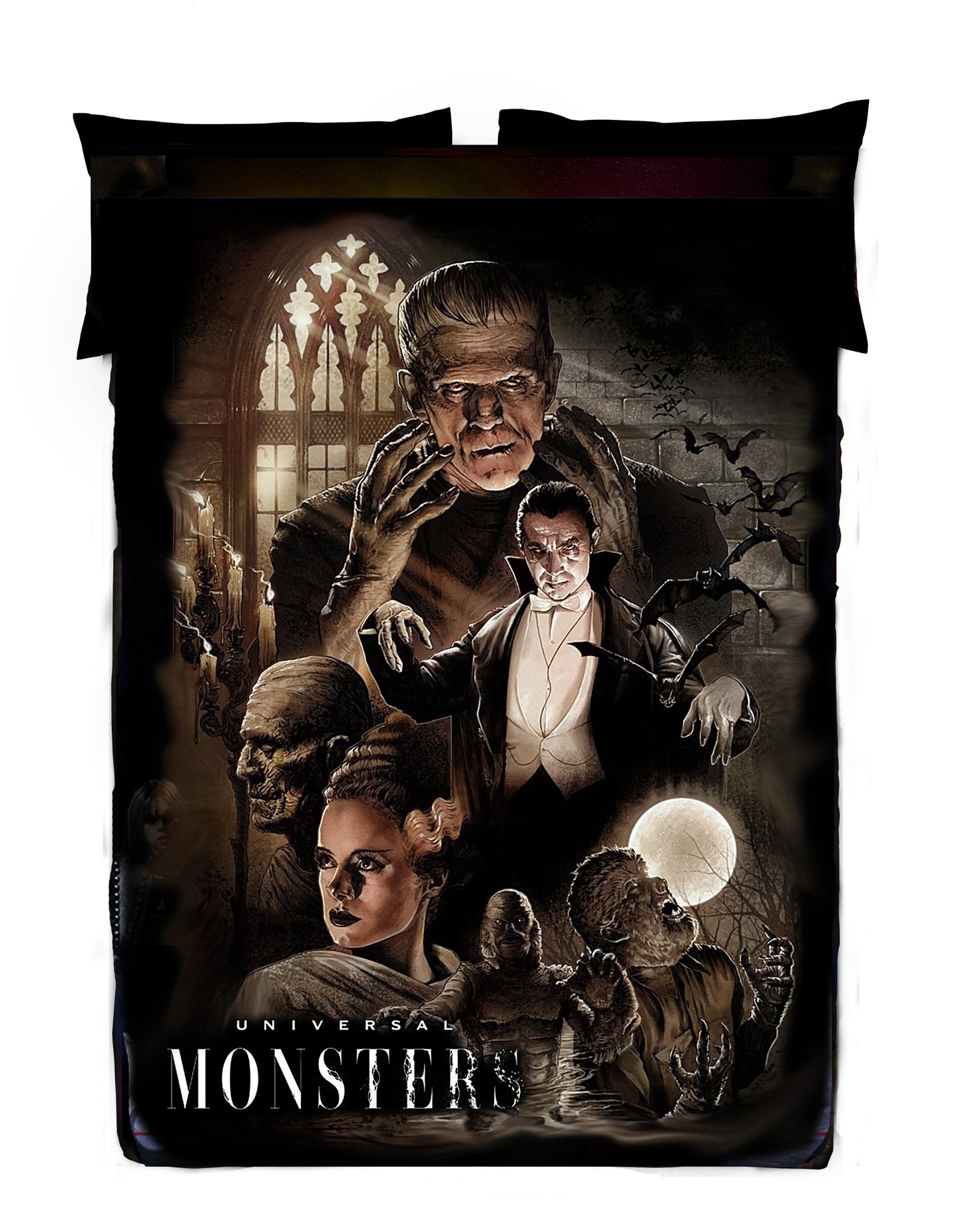 Horror Movie Blanket - Universal Monsters Blanket - Luxury Twin / Double Velveteen Fleece Blanket