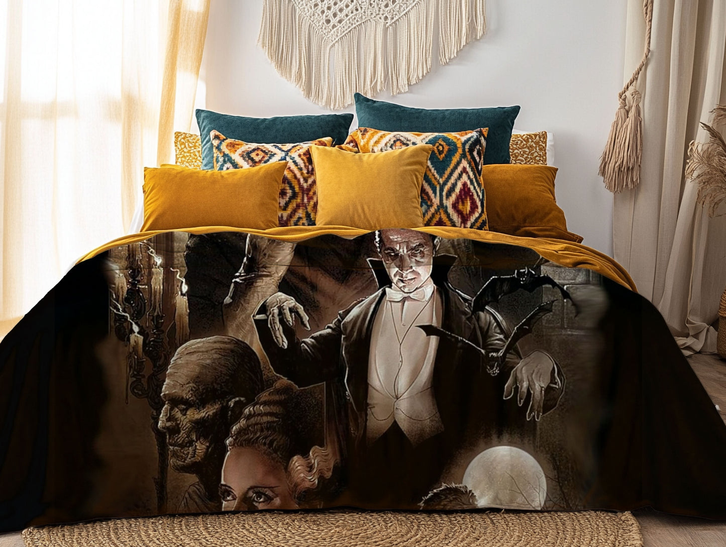 Horror Movie Blanket - Universal Monsters Blanket - Luxury Twin / Double Velveteen Fleece Blanket