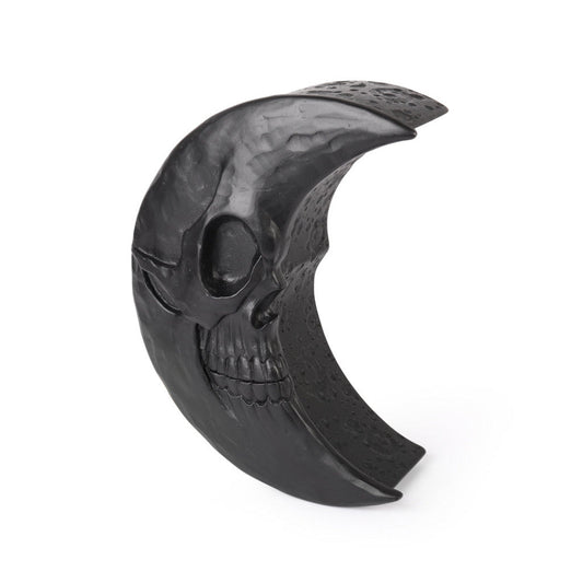 Alchemy Gothic Skull Moon Matt Black Trinket Box (V104B)