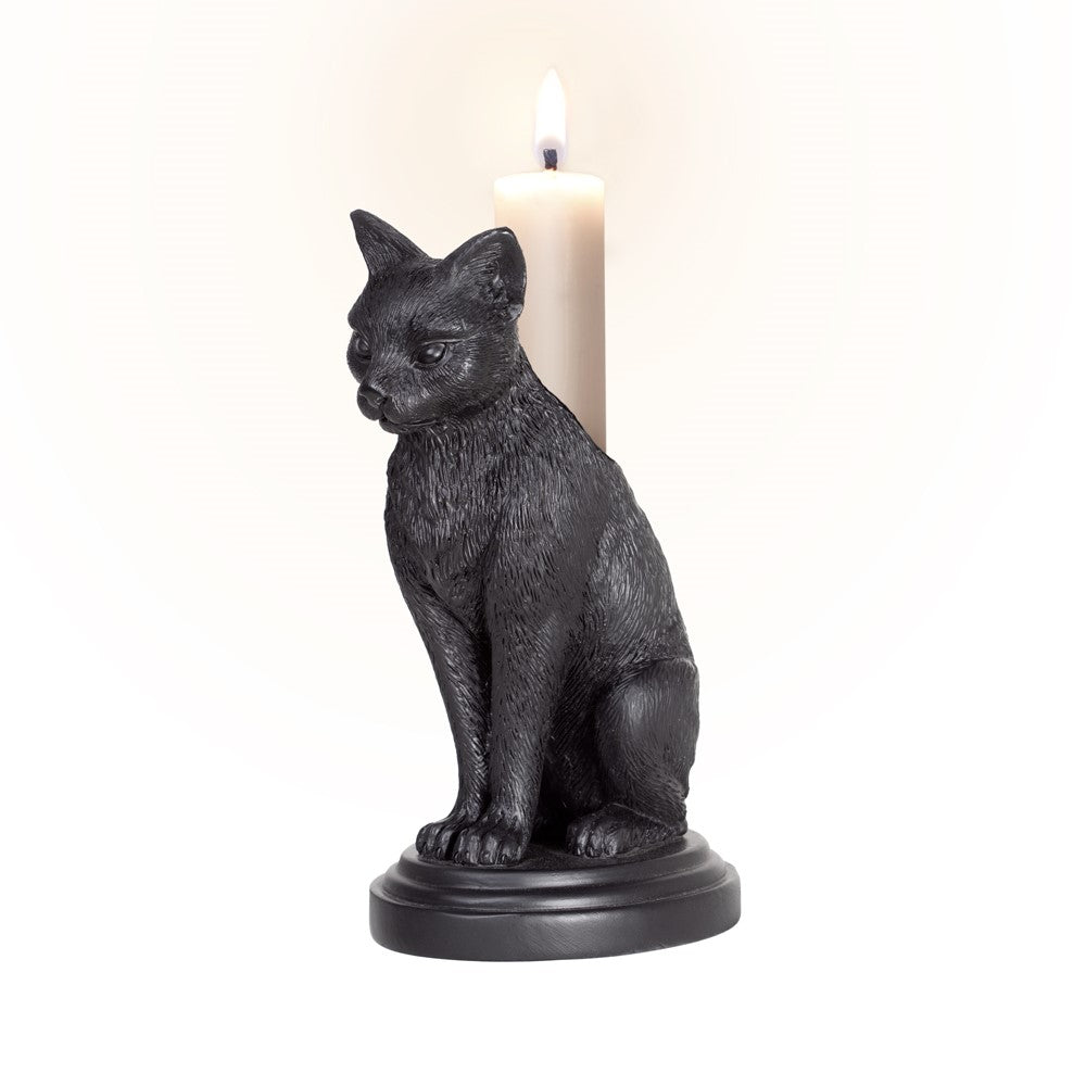 Alchemy Gothic Faust's Familiar- Cat Candle Holder (V113)
