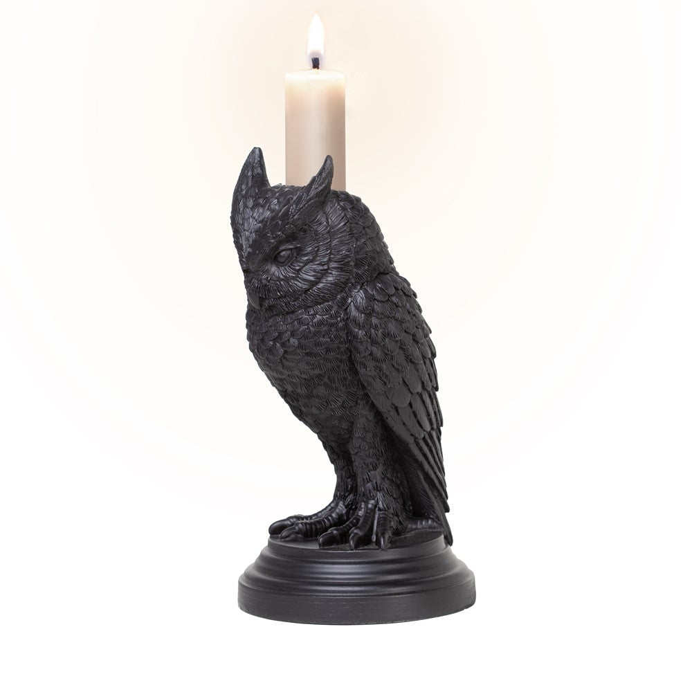 Alchemy Gothic Owl of Astrontiel Candle Holder (V116)