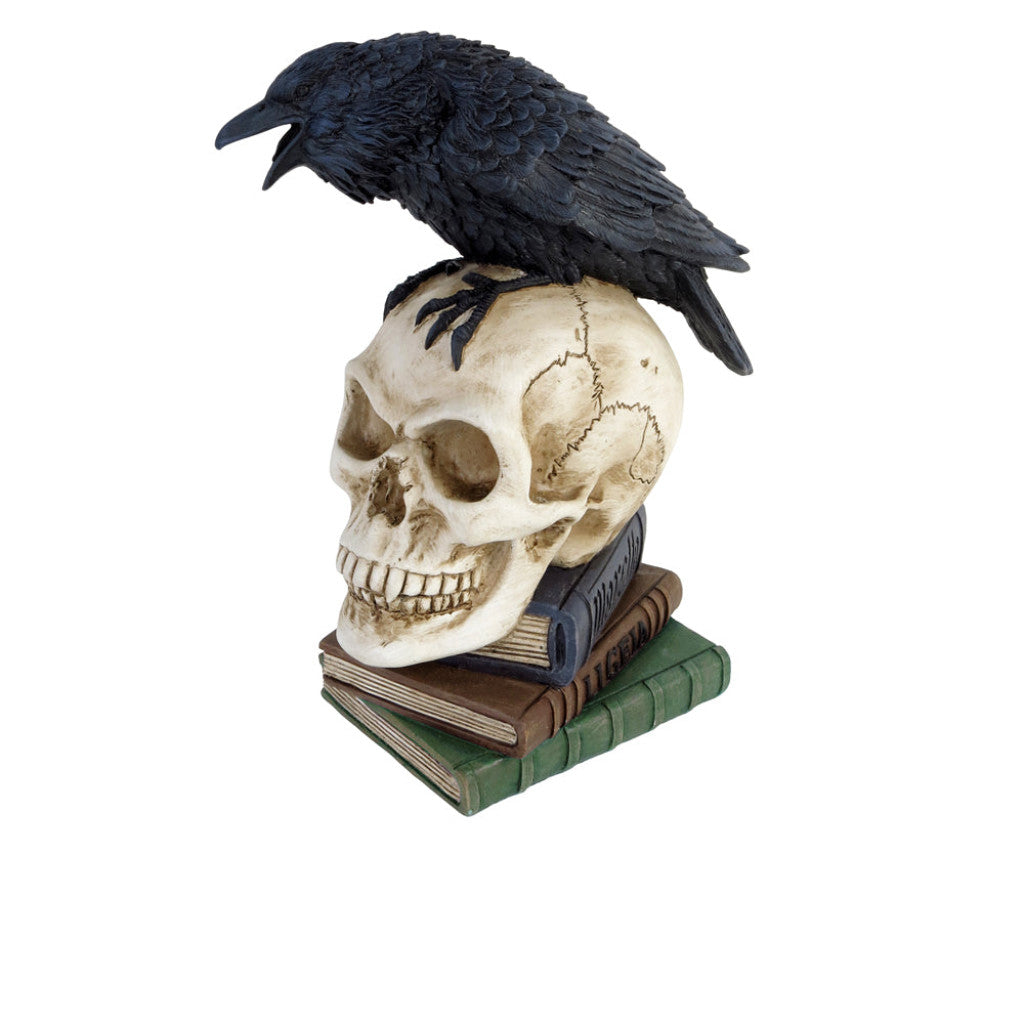Alchemy Gothic Poe's Raven & Skull Ornament (V17)