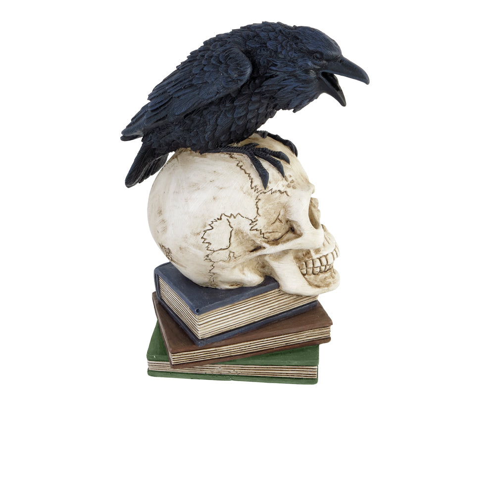 Alchemy Gothic Poe's Raven & Skull Ornament (V17)