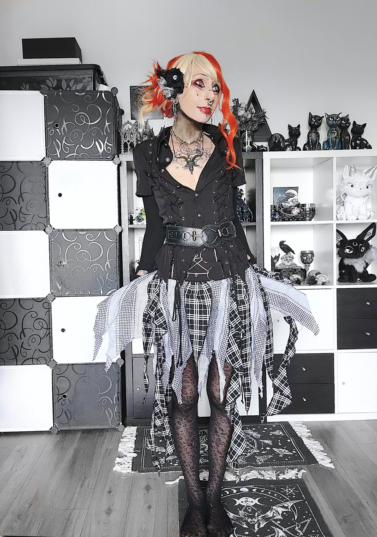Dark in Love Morrigan Punk Patchwork Skirt