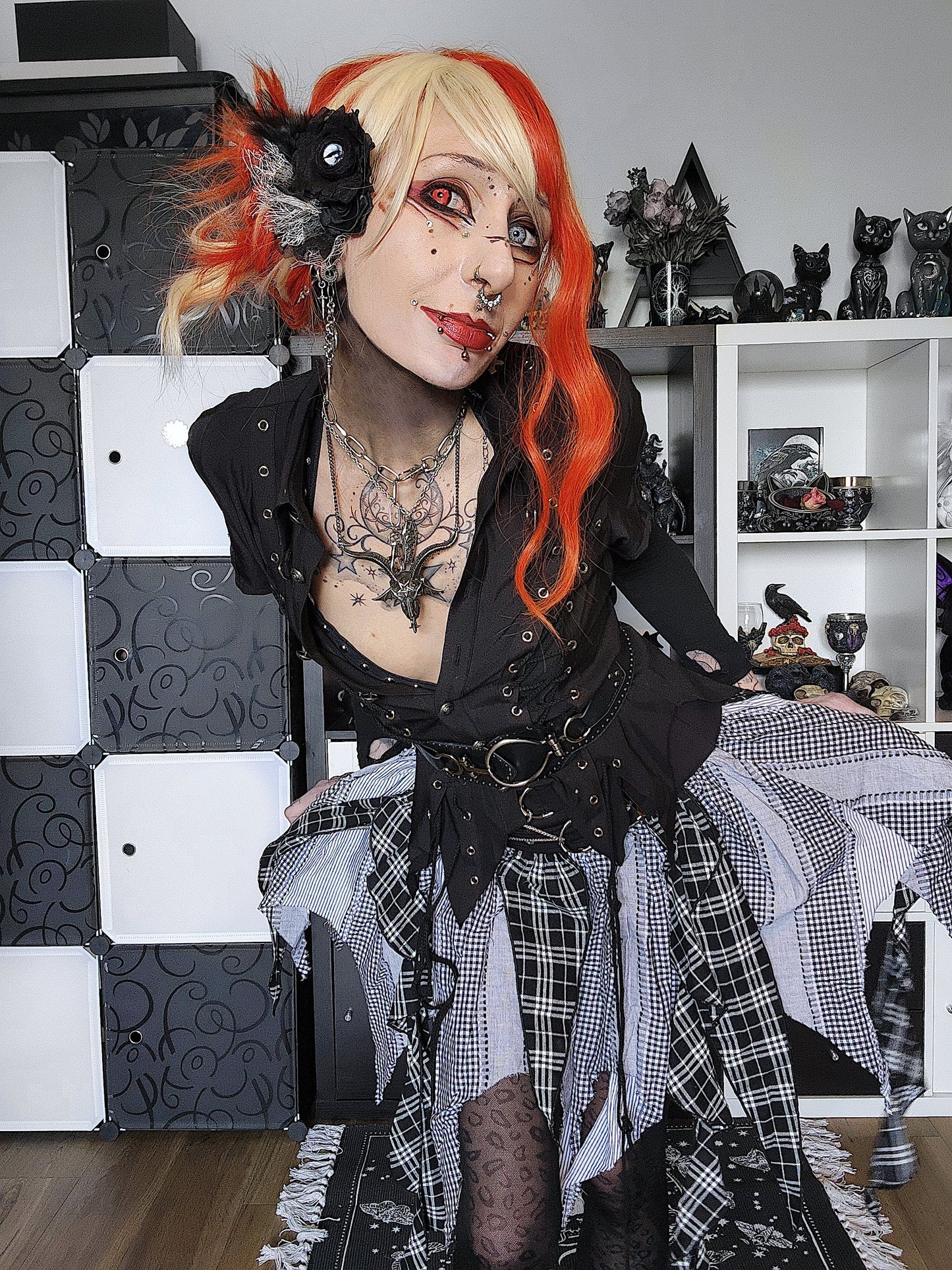 Dark in Love Morrigan Punk Patchwork Skirt