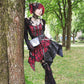 Dark in Love Red Tartan Corset Punk Dress with Handkerchief Skirt