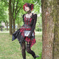 Dark in Love Red Tartan Corset Punk Dress with Handkerchief Skirt