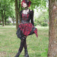Dark in Love Red Tartan Corset Punk Dress with Handkerchief Skirt
