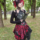 Dark in Love Red Tartan Corset Punk Dress with Handkerchief Skirt