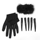 Punk Rave Fluffy Goth Claw Gloves