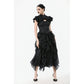 Dark in Love Seraphine Lace Shoulder Goth Top