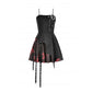 Dark in Love Nyssa Black & Red Strap Detail Goth Mini Dress