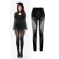 Dark in Love Gothic Velvet Mesh Patchwork Leggings