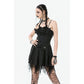 Dark in Love Mortalis Lace-Up Goth Dress in Black