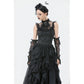 Dark in Love Seraphina Ruched Lace Goth Blouse in Black