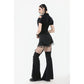 Dark in Love Lace-Up Layered Goth Convertible Flare Trousers or Shorts - Size UK 16 Left Only!