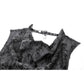 Dark in Love Shredded Butterfly Print Halter Goth Top In Grey