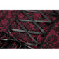 Dark in Love Burgundy & Black Lace Princess Dress with Stars Lace