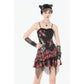 Dark in Love Punk Black and Tartan Cross Strap Nevida Top