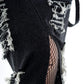 Vixxsin Runa Distressed Denim Maxi Skirt - Black Stonewash