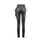 Dark in Love Punk Leather-Look Strap Detail Trousers