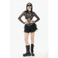 Dark in Love Bonded Tulle Layered Goth Mini Skirt in Black
