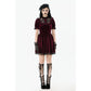Dark in Love Ophelia Lace Collar Burgundy Velvet Goth Dress