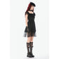 Dark in Love Black Gothic Sweet Bow Lace Lolita Dress