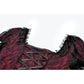 Dark in Love Burgundy & Black Lace Princess Dress with Stars Lace