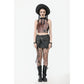 Dark in Love Chaos Reign Faux Leather Goth Mini Skirt in Black