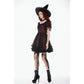 Dark in Love Burgundy & Black Lace Princess Dress with Stars Lace