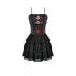 Dark in Love Crimson Shadow Layered Lace Cake Dress
