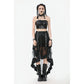 Dark in Love Belladonna Mesh Buckled Goth Skirt in Black