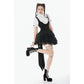 Dark in Love Court-Style Black & White Lace Blouse