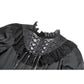 Dark in Love Belladonna Lace-Up High Collar Puff Sleeve Goth Dress  in Black