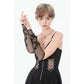 Dark In Love Punk Mesh Hollow Chain Decor Gloves