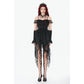 Dark in Love Morgana Gothic Off-Shoulder Lace Hem Dress