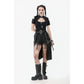 Dark in Love Chain Belt Layered Goth Skirt in Black