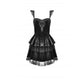 Dark in Love Nocturne Ruffled Velvet Lace Goth Dress in Black