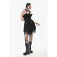 Dark in Love Mortalis Lace-Up Goth Dress in Black