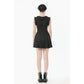 Dark In Love Gwendolyn Lace Panel Goth Mini Dress in Black