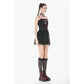 Dark in Love Crimson Shadow Layered Lace Cake Dress