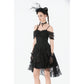 Dark in Love Romantic Gothic Lace Layered High-Low Dress