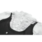 Dark in Love Court-Style Black & White Lace Blouse