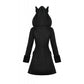 Dark in Love Cat-Ear Faux Fur Trim Gothic Coat