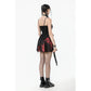 Dark in Love Nyssa Black & Red Strap Detail Goth Mini Dress